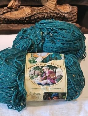 Lion Brand Yarn 2 Large Bundles Wool/Acrylic